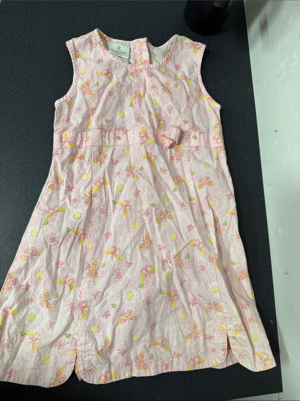 Girls' Pink Butterfly & Daisy Casual Dress Y2K